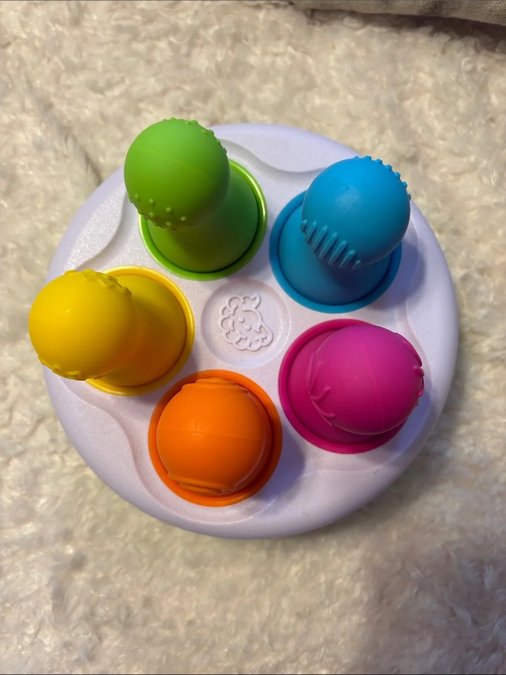 Fat Brain Toys Set of 3 Dimpl, SpinnyPins and Tugl Cube